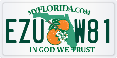 FL license plate EZUW81