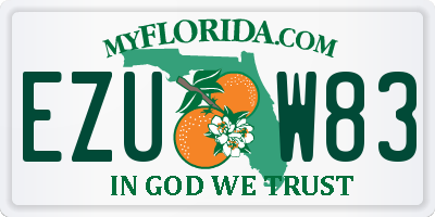 FL license plate EZUW83