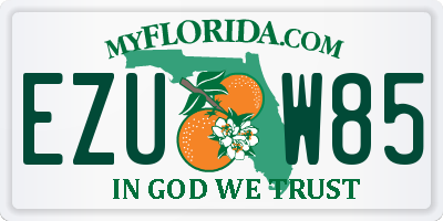 FL license plate EZUW85