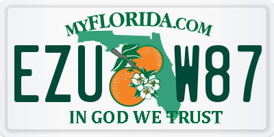 FL license plate EZUW87