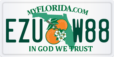 FL license plate EZUW88