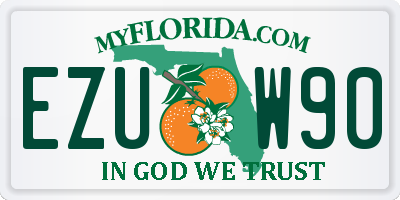 FL license plate EZUW90