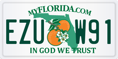 FL license plate EZUW91