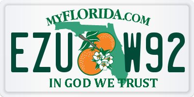 FL license plate EZUW92