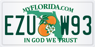 FL license plate EZUW93