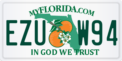 FL license plate EZUW94