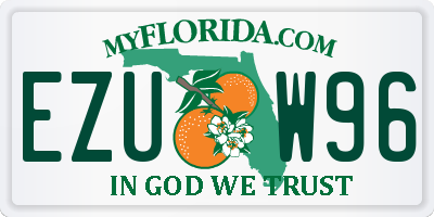 FL license plate EZUW96