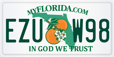 FL license plate EZUW98