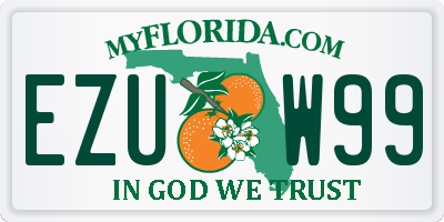 FL license plate EZUW99