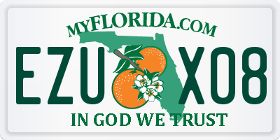 FL license plate EZUX08