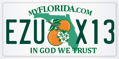 FL license plate EZUX13