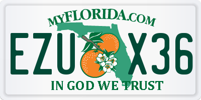 FL license plate EZUX36