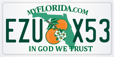 FL license plate EZUX53