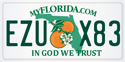 FL license plate EZUX83