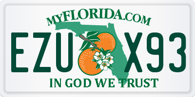 FL license plate EZUX93