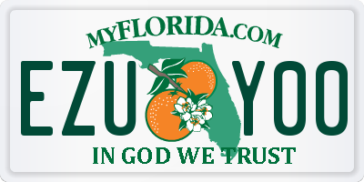 FL license plate EZUY00