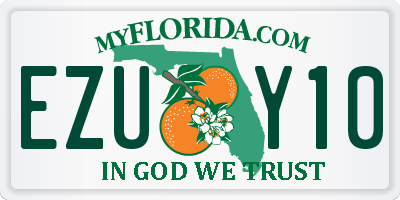 FL license plate EZUY10