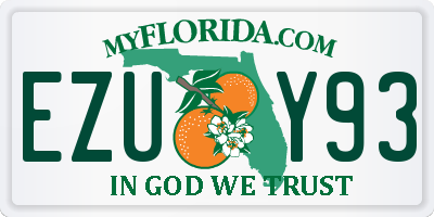 FL license plate EZUY93