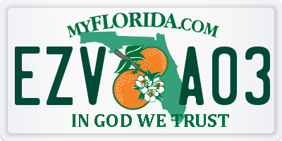 FL license plate EZVA03