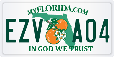 FL license plate EZVA04