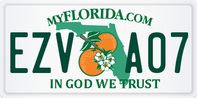 FL license plate EZVA07