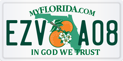 FL license plate EZVA08