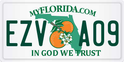 FL license plate EZVA09