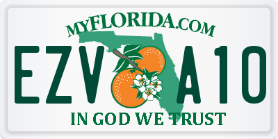 FL license plate EZVA10