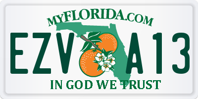 FL license plate EZVA13