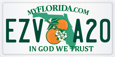 FL license plate EZVA20