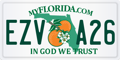 FL license plate EZVA26