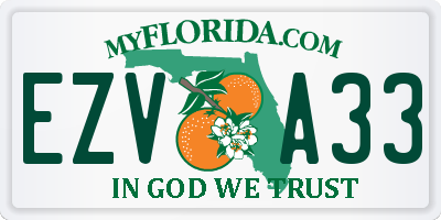 FL license plate EZVA33