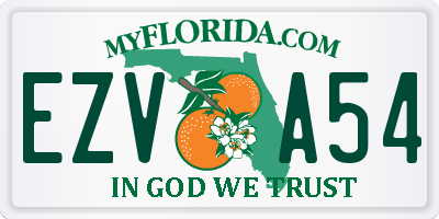 FL license plate EZVA54