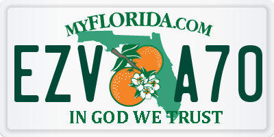 FL license plate EZVA70