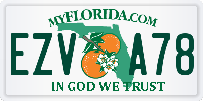 FL license plate EZVA78