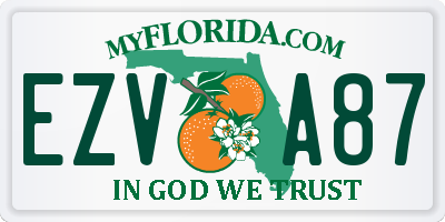 FL license plate EZVA87