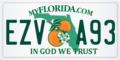 FL license plate EZVA93