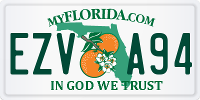 FL license plate EZVA94