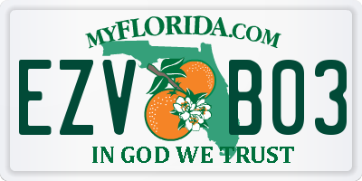 FL license plate EZVB03