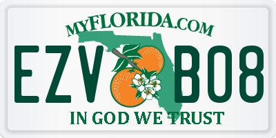 FL license plate EZVB08