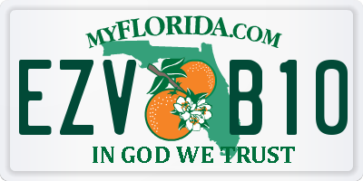 FL license plate EZVB10