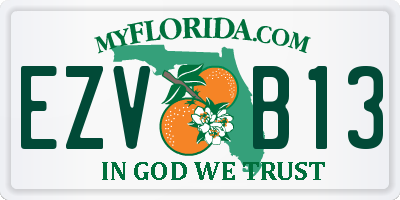 FL license plate EZVB13