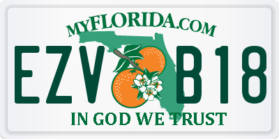 FL license plate EZVB18