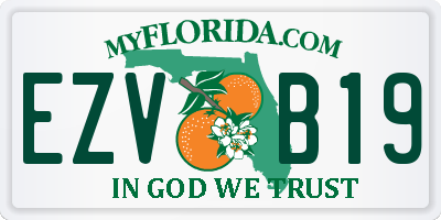 FL license plate EZVB19