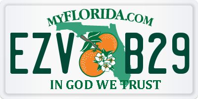 FL license plate EZVB29