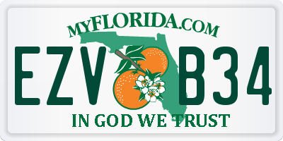 FL license plate EZVB34