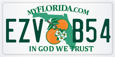 FL license plate EZVB54