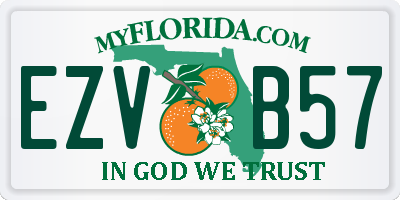 FL license plate EZVB57