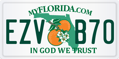 FL license plate EZVB70