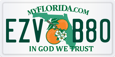 FL license plate EZVB80